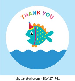 cute fish thank you card