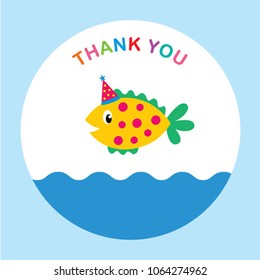 cute fish thank you card