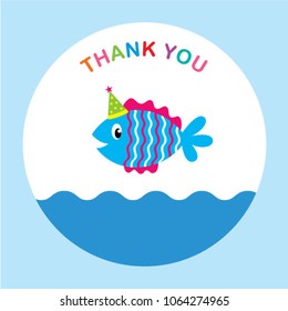 cute fish thank you card