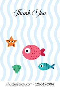cute fish thank you card