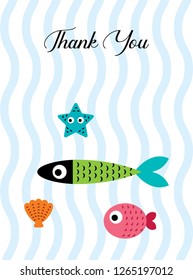 cute fish thank you card