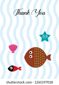 Cute Fish Thank You Card Stock Vector (Royalty Free) 1265197006 ...