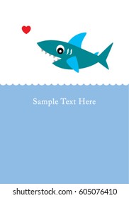 cute fish valentine love card vector