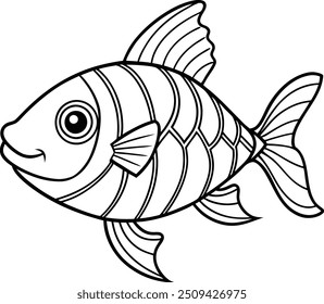 Ilustración de Arte vectorial de pescado lindo 