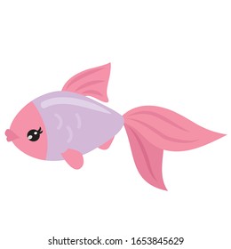 Cute fish vector cartoon illustration