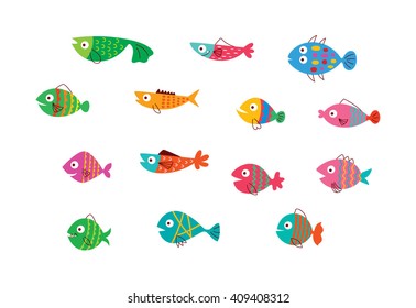 Cute Fish Vector Collection