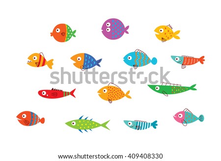 cute fish vector collection