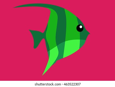 Cute fish vector flat cartoon