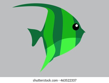 Cute fish vector flat cartoon