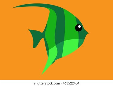 Cute fish vector flat cartoon