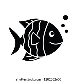 Cute Fish Vector Illustration in Black Color