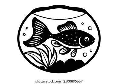 Cute Fish Vector Illustration, Cartoon, Clipart  Line Art Design Charming fish vector design, ideal for aquatic-themed projects and playful printables