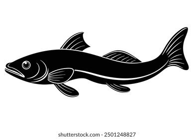 A Cute Fish Vector Illustration, Cartoon, Clipart, and Line Art Design Charming fish illustration perfect for aquatic-themed designs and creative projects.