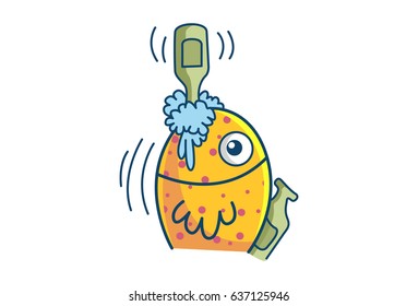 Cute Fish. Vector illustration. Isolated on white background.