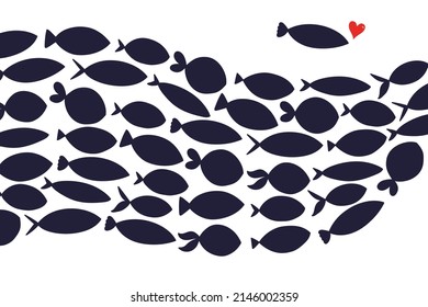 Pescado lindo. Afiche del mar vectorial.