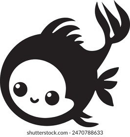 cute fish vector silhouette illustration