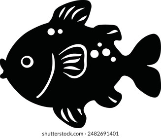 cute fish vector silhouette illustration