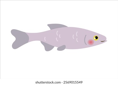 Cute fish. Vector simple color flat illustration.