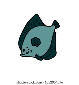 Pescado lindo.Ilustración infantil vectora en un fondo blanco aislado. Para carteles, postales y pegatinas
