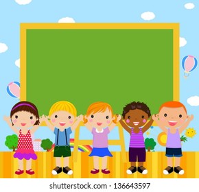 Students Uniform Standing Classroom Illustration Stock Vector (Royalty ...