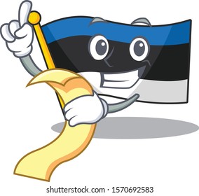 Cute flag estonia With menu ready to serve