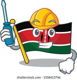 cute flag kenya character smiley automotive cartoon