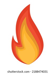 Cute Flame Illustration Over White