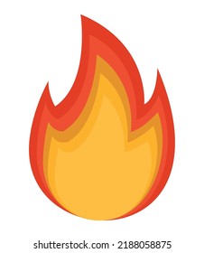 Cute Flame Image Over White Background