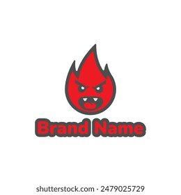 Cute Flame Maskot Logo Concept