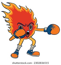 Cute flames cartoon character, good for graphic design resources, stikers, posters, book covers, banners, prints, pamflets, and more.