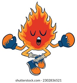 Cute flames cartoon character, good for graphic design resources, stikers, posters, book covers, banners, prints, pamflets, and more.