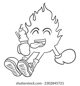 Cute Flames Cartoon Outlines, good for graphic design resources, coloring books, stikers, prints, banners, posters, and more.