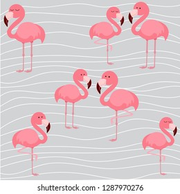 cute flamingo background,  vector illustration