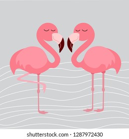 cute flamingo background,  vector illustration