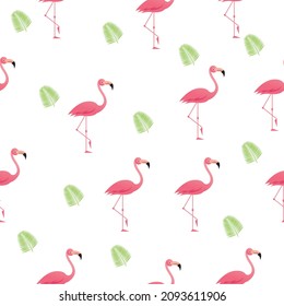 cute flamingo bird seamless pattern