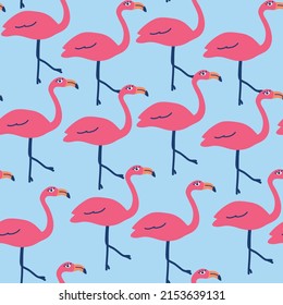 Cute flamingo bird seamless pattern vector illustration EPS10 ,Design for fashion , fabric, textile, wallpaper, cover, web , wrapping and all prints