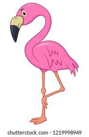 Cute flamingo cartoon 