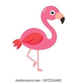 Cute Flamingo Cartoon Design Illustration