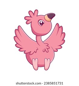 Cute Flamingo Character Design Illustration