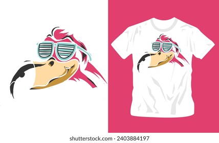 cute flamingo colorful silhouette vector graphic t-shirt design
