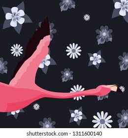 cute flamingo flying