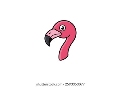 A Cute flamingo head vector illustration