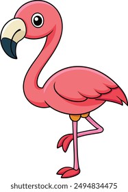 cute flamingo on white background