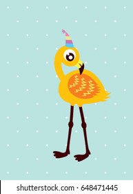 cute flamingo party vector