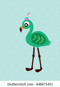 cute flamingo party vector