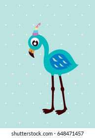 cute flamingo party vector