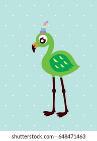 cute flamingo party vector