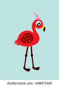 cute flamingo party vector