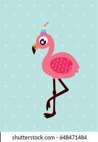 cute flamingo party vector