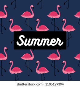 cute flamingo pattern design as vector